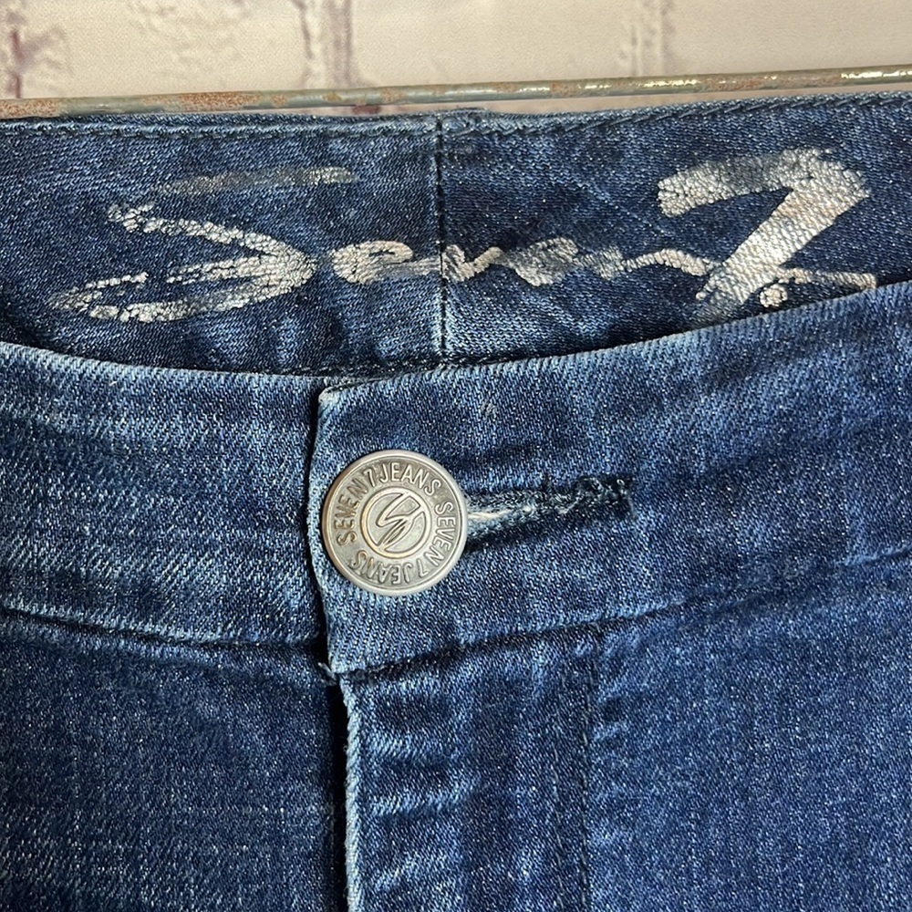 Seven7 Dark Wash Paint Splatter Jeans - Picture 5 of 16